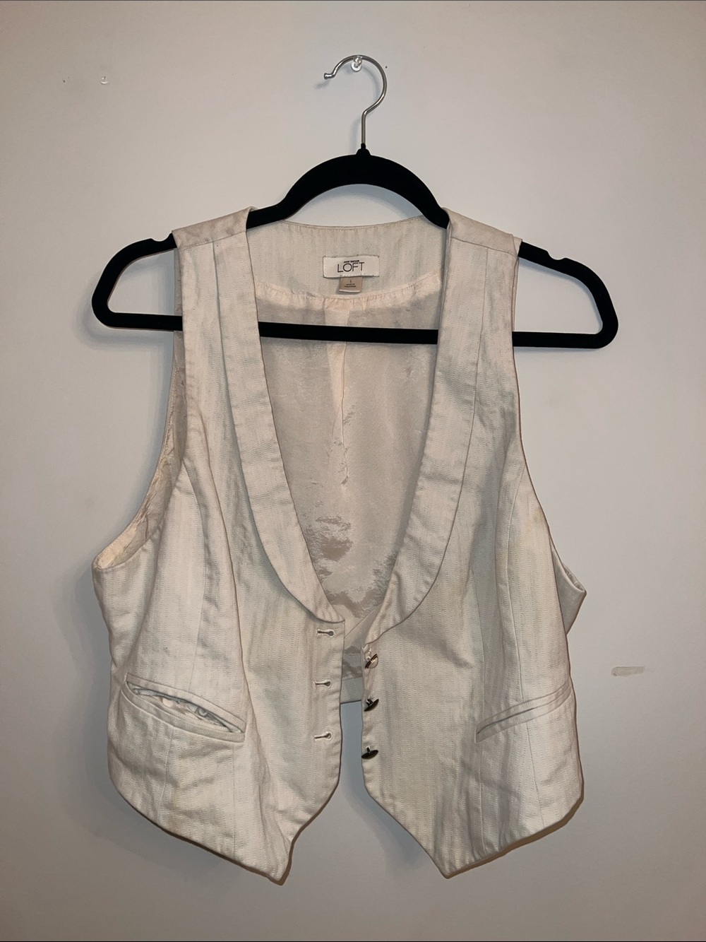 LOFT Cream Satin Vest